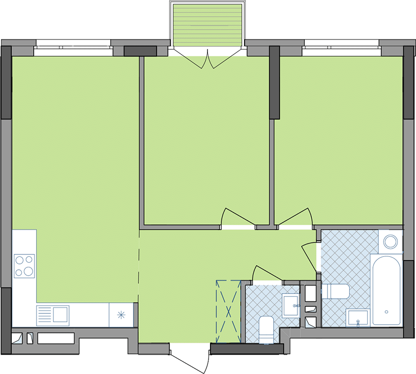2-кімнатна