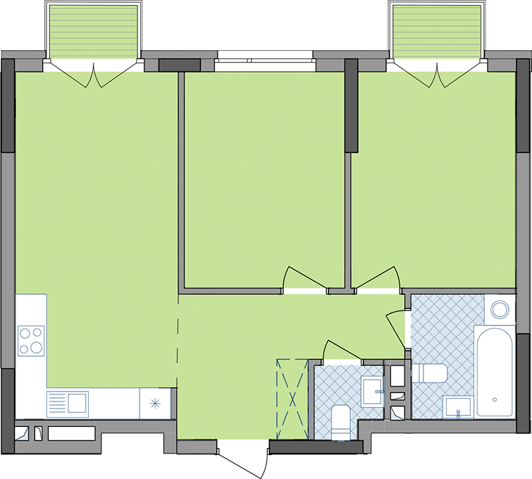 2-кімнатна