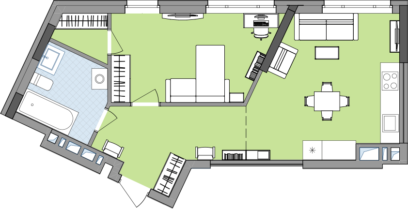 1-кімнатна