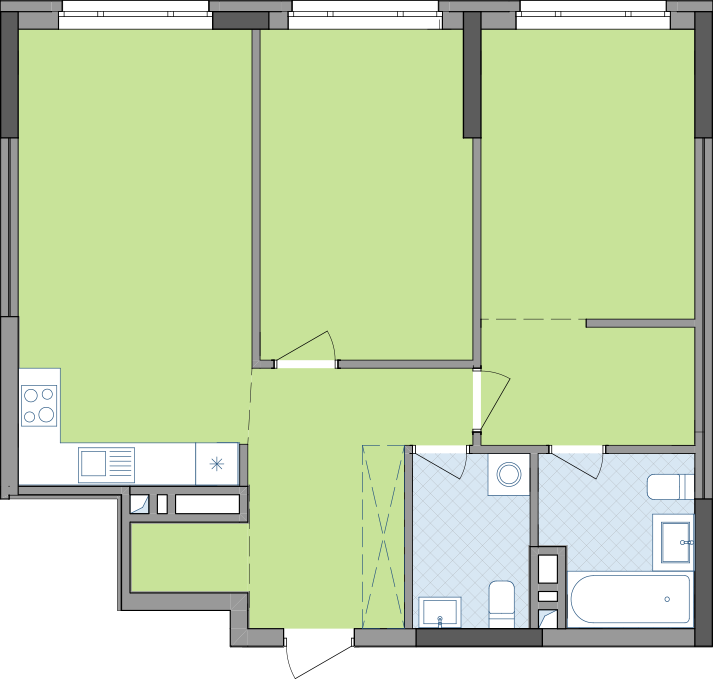 2-кімнатна