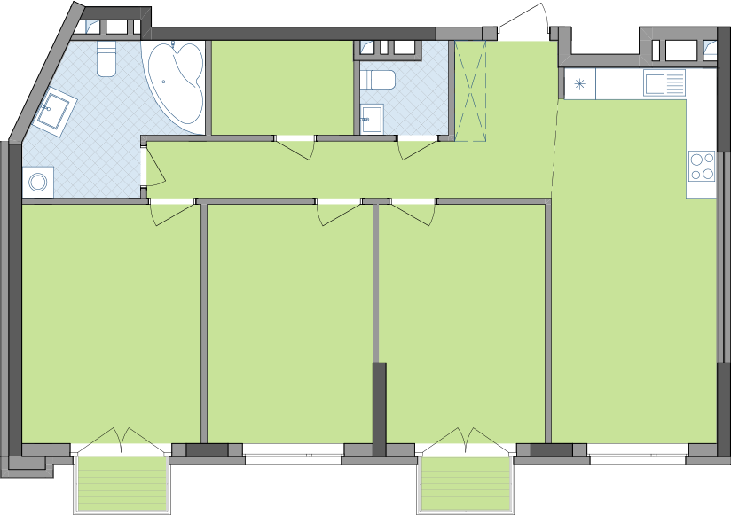 3-кімнатна