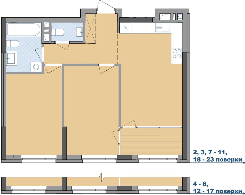 2-кімнатна