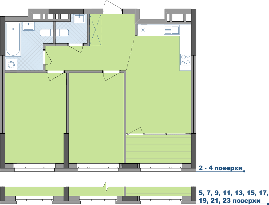 2-кімнатна