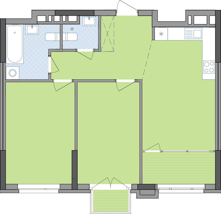 2-кімнатна