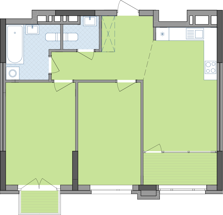 2-кімнатна