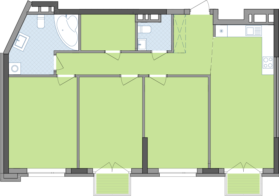 3-кімнатна