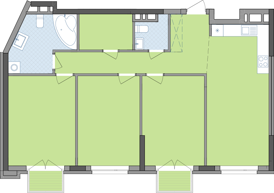3-кімнатна