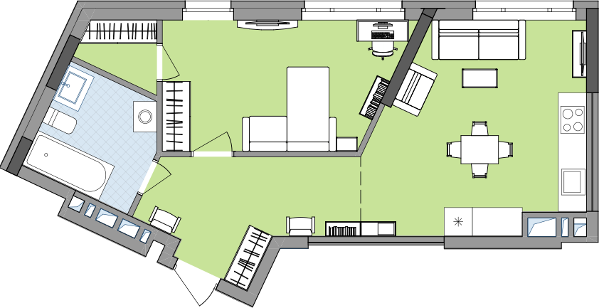 1-кімнатна