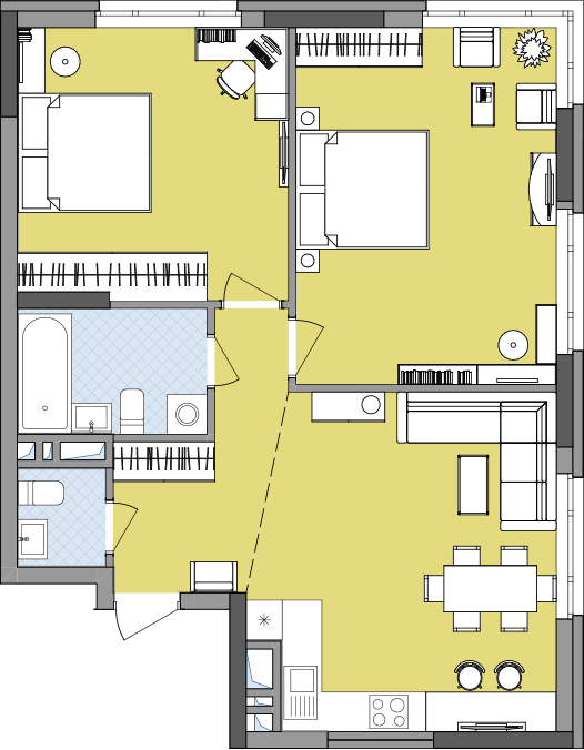 2-кімнатна